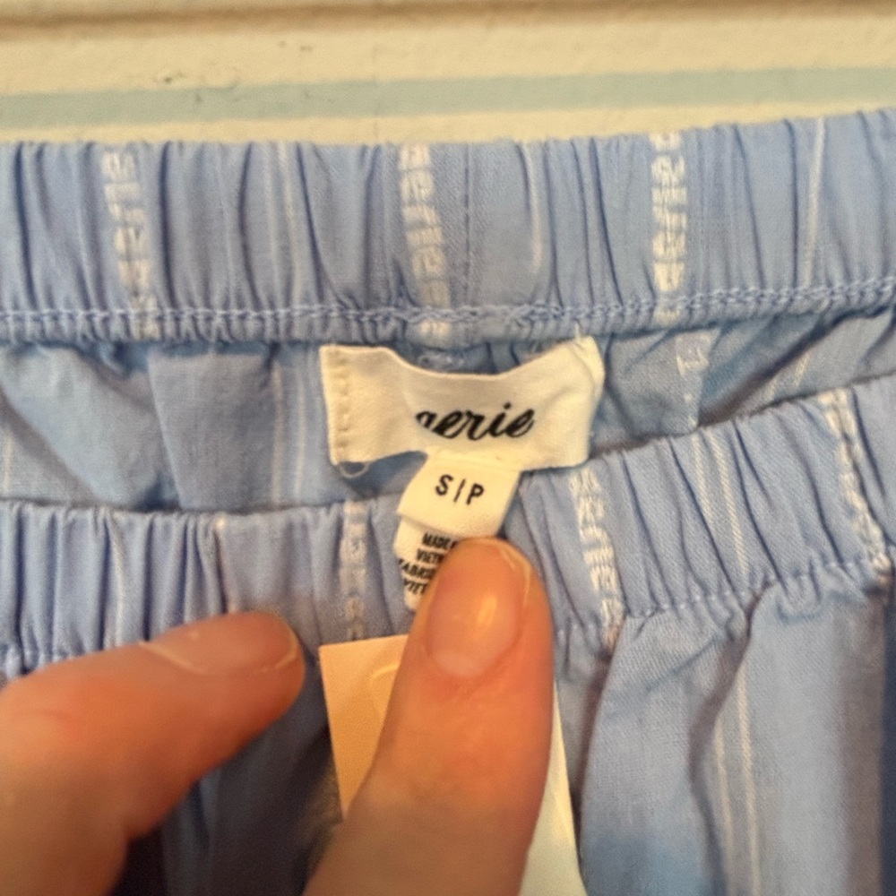 NWT aerie Light Blue & White Striped Pajama Pants - Picture 3 of 5